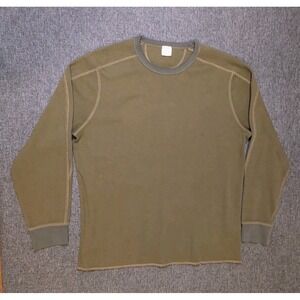 Wallace & Barnes Knit Thermal Shirt Men's XL Long Sleeve Crewneck Green Outdoor